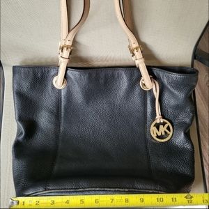 Michael Kors all leather black tote bag